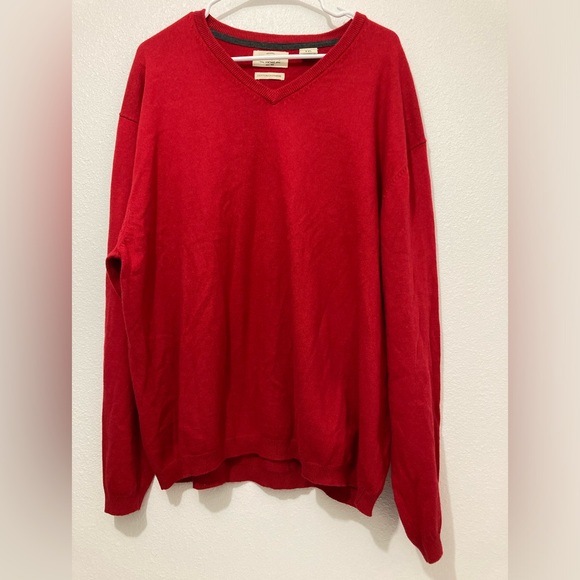 Original Weatherproof Vintage Cotton Merino CottonCashmere Sweater Men's XXL Red - Picture 2 of 3